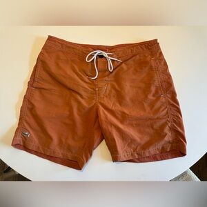 Lacoste Men's Burnt Orange Swim Trunks Size Medium